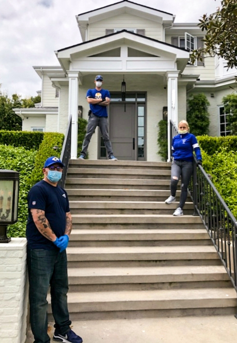 The Rams IT staff, at a different install, left to right: Boomer Williams, Jeff Graves, Eniko Somogyi (who was not at the Snead install).